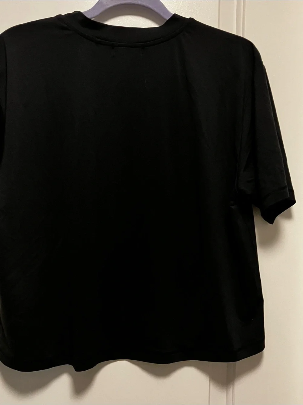 prAna Women's Size S Black Short Sleeve Henley Snap Neck Active Top Stretch Crop - Picture 3 of 16